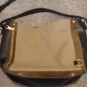 Rebecca Minkoff leather and canvas bag.